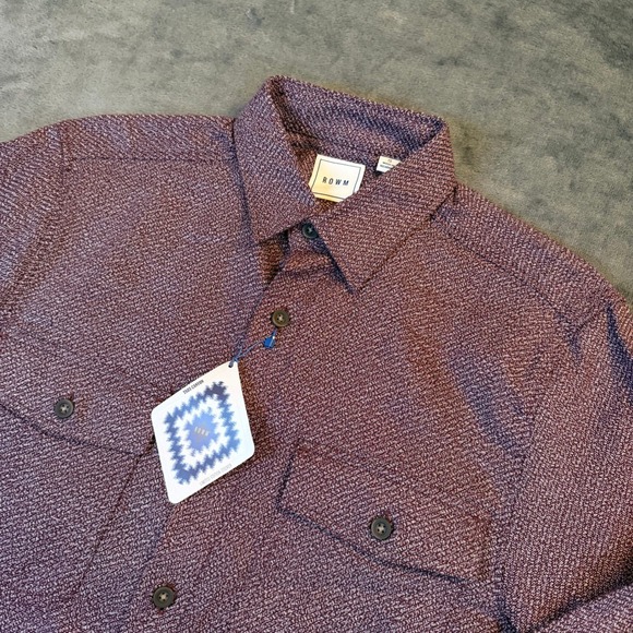 ROWM Other - ROWM Taos Canyon Shirt Jacket Mens Small Burgundy Textured Heavyweight Button Up